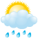 some clouds, heavy showers