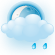 some clouds, light rain