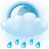some clouds, heavy showers