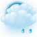 cloudy, light rain