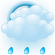 cloudy, showers